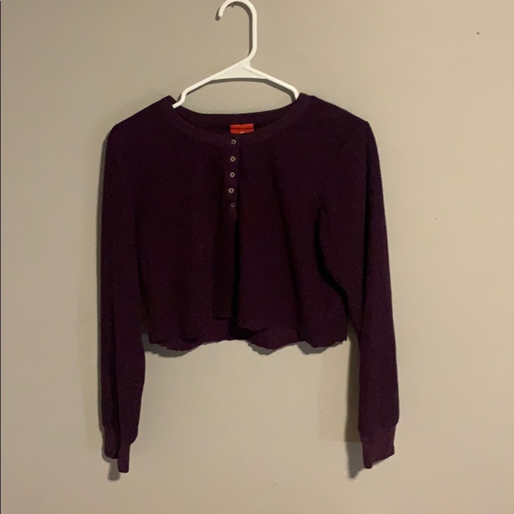Mountain Ridge Purple Button Up Sweater- Large